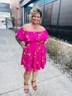 Plus Size Rosabel Floral Dress- Fuchsia 6 Plus Size Rosabel Floral Dress- Fuchsia -Kitchensuppliesdeal curvy sense dresses plus size rosabel floral dress fuchsia 29586652856417