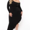 Plus Size Rosena Cascade Ruffle Dress - Black -Kitchensuppliesdeal curvy sense dresses plus size rosena cascade ruffle dress black 32126825857121