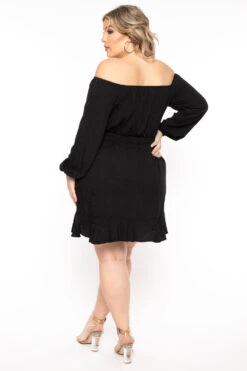 Plus Size Sabrina Off The Shoulder Dress - Black -Kitchensuppliesdeal curvy sense dresses plus size sabrina off the shoulder dress black 31343408513121