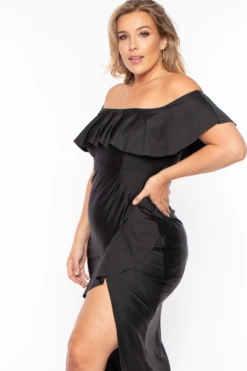 Plus Size Samba Frill Bodycon Dress - Black 5 Plus Size Samba Frill Bodycon Dress - Black -Kitchensuppliesdeal curvy sense dresses plus size samba frill bodycon dress black 29259461394529