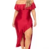 Plus Size Samba Frill Bodycon Dress - Ruby -Kitchensuppliesdeal curvy sense dresses plus size samba frill bodycon dress ruby 30548337131617