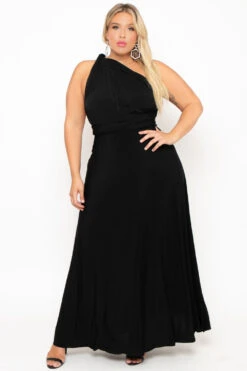 Plus Size Sashay Infinity Convertible Dress- Black -Kitchensuppliesdeal curvy sense dresses plus size sashay infinity convertible dress black 29590977085537