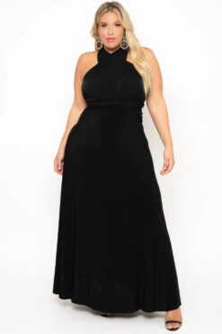 Plus Size Sashay Infinity Convertible Dress- Black -Kitchensuppliesdeal curvy sense dresses plus size sashay infinity convertible dress black 29590977577057