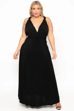 Plus Size Sashay Infinity Convertible Dress- Black -Kitchensuppliesdeal curvy sense dresses plus size sashay infinity convertible dress black 29590985048161