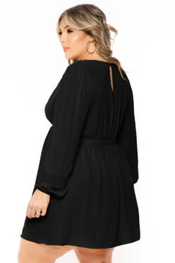 Plus Size Sayra Woven Dress - Black -Kitchensuppliesdeal curvy sense dresses plus size sayra woven dress black 31636829175905