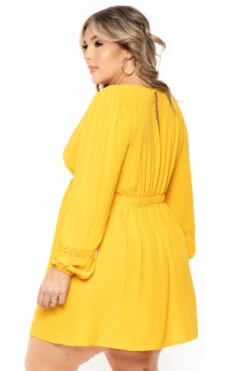 Plus Size Sayra Woven Dress - Yellow 5 Plus Size Sayra Woven Dress - Yellow -Kitchensuppliesdeal curvy sense dresses plus size sayra woven dress yellow 31638857678945