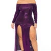 Plus Size Seline Sequins Slit Dress - Purple 1 Plus Size Seline Sequins Slit Dress - Purple -Kitchensuppliesdeal curvy sense dresses plus size seline sequins slit dress purple 30512518463585