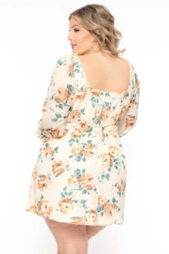 Plus Size Serena Chiffon Floral Dress - Ivory -Kitchensuppliesdeal curvy sense dresses plus size serena chiffon floral dress ivory 31383848190049