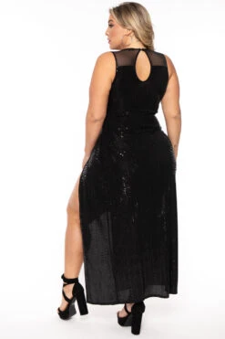 Plus Size Siren Shimmer Dress- Black -Kitchensuppliesdeal curvy sense dresses plus size siren shimmer dress black 30512165912673