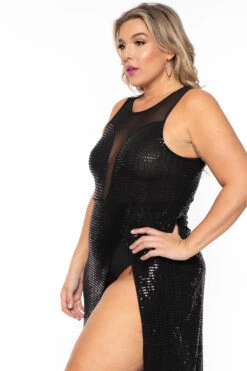 Plus Size Siren Shimmer Dress- Black -Kitchensuppliesdeal curvy sense dresses plus size siren shimmer dress black 30512171745377