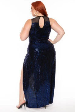 Plus Size Siren Shimmer Dress- Blue 6 Plus Size Siren Shimmer Dress- Blue -Kitchensuppliesdeal curvy sense dresses plus size siren shimmer dress blue 30512178856033