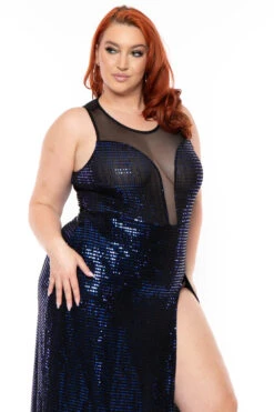 Plus Size Siren Shimmer Dress- Blue 7 Plus Size Siren Shimmer Dress- Blue -Kitchensuppliesdeal curvy sense dresses plus size siren shimmer dress blue 30512179085409