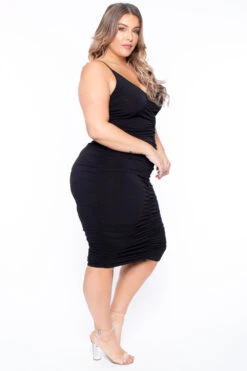 Plus Size Sleeveless Ruched Dress - Black 6 Plus Size Sleeveless Ruched Dress - Black -Kitchensuppliesdeal curvy sense dresses plus size sleeveless ruched dress black 29590500114529