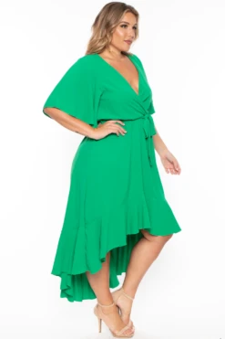 Bluebell Plus Size Tati Surplice Ruffle Dress - Green 7 Bluebell Plus Size Tati Surplice Ruffle Dress - Green -Kitchensuppliesdeal curvy sense dresses plus size tati surplice ruffle dress green 29254741327969
