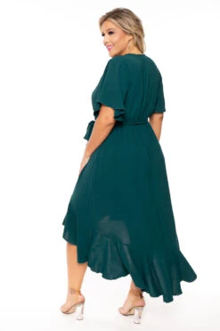 Bluebell Plus Size Tati Surplice Ruffle Dress - Hunter Green 5 Bluebell Plus Size Tati Surplice Ruffle Dress - Hunter Green -Kitchensuppliesdeal curvy sense dresses plus size tati surplice ruffle dress hunter green 30176467845217