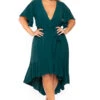 Bluebell Plus Size Tati Surplice Ruffle Dress - Hunter Green 2 Bluebell Plus Size Tati Surplice Ruffle Dress - Hunter Green -Kitchensuppliesdeal curvy sense dresses plus size tati surplice ruffle dress hunter green 30176467976289