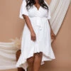 Bluebell Plus Size Tati Surplice Ruffle Dress - White 2 Bluebell Plus Size Tati Surplice Ruffle Dress - White -Kitchensuppliesdeal curvy sense dresses plus size tati surplice ruffle dress white 29586868535393