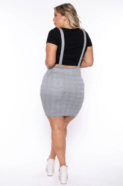 Plus Size Total Betty Overall Dress - Gray -Kitchensuppliesdeal curvy sense dresses plus size total betty overall dress gray 29439526797409