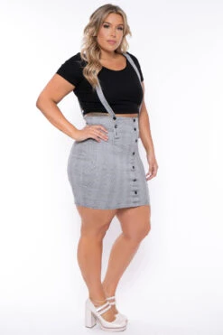 Plus Size Total Betty Overall Dress - Gray -Kitchensuppliesdeal curvy sense dresses plus size total betty overall dress gray 29448679260257