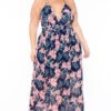 Plus Size Tropical Print Maxi Dress - Navy -Kitchensuppliesdeal curvy sense dresses plus size tropical print maxi dress navy 31464986706017