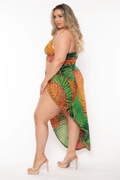 Plus Size Tulum Palm Print Cut Out Maxi Dress - Green -Kitchensuppliesdeal curvy sense dresses plus size tulum palm print cut out maxi dress green 32211285868641