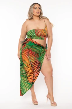 Plus Size Tulum Palm Print Cut Out Maxi Dress - Green -Kitchensuppliesdeal curvy sense dresses plus size tulum palm print cut out maxi dress green 32211286622305