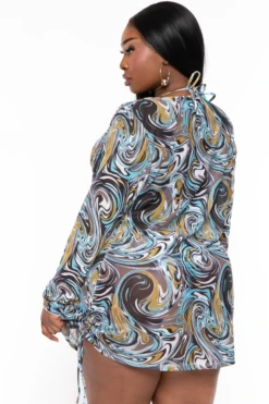 Plus Size VanGogh 3 Piece Swimwear Set - Green -Kitchensuppliesdeal curvy sense dresses plus size vangogh 3 piece swimwear set green 32222476402785