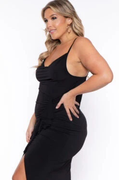 Plus Size Vanisa Ruched Maxi Dress - Black 4 Plus Size Vanisa Ruched Maxi Dress - Black -Kitchensuppliesdeal curvy sense dresses plus size vanisa ruched maxi dress black 29448517779553