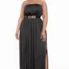 Plus Size Venezia Double Slit Maxi Dress - Black 2 Plus Size Venezia Double Slit Maxi Dress - Black -Kitchensuppliesdeal curvy sense dresses plus size venezia double slit maxi dress black 32127327141985