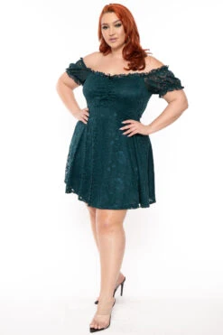 Plus Size Veronica Flower Lace Dress- Green 5 Plus Size Veronica Flower Lace Dress- Green -Kitchensuppliesdeal curvy sense dresses plus size veronica flower lace dress green 30540493553761