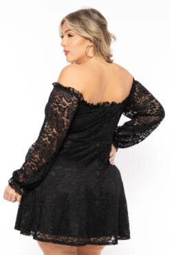Plus Size Veronica Long Sleeve Lace Dress- Black 5 Plus Size Veronica Long Sleeve Lace Dress- Black -Kitchensuppliesdeal curvy sense dresses plus size veronica long sleeve lace dress black 31186157305953
