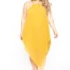 Plus Size Vivian Chain Halter Dress - Mustard 1 Plus Size Vivian Chain Halter Dress - Mustard -Kitchensuppliesdeal curvy sense dresses plus size vivian chain halter dress mustard 31475741818977