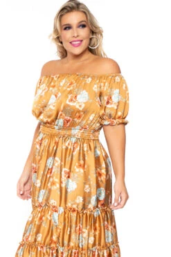 Plus Size Vivien Off The Shoulder Maxi Dress - Copper 4 Plus Size Vivien Off The Shoulder Maxi Dress - Copper -Kitchensuppliesdeal curvy sense dresses plus size vivien off the shoulder maxi dress copper 30191106130017