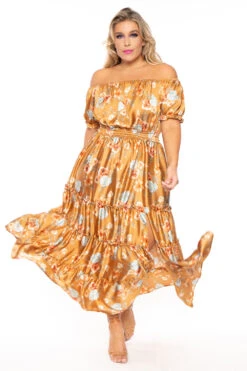 Plus Size Vivien Off The Shoulder Maxi Dress - Copper 6 Plus Size Vivien Off The Shoulder Maxi Dress - Copper -Kitchensuppliesdeal curvy sense dresses plus size vivien off the shoulder maxi dress copper 30191107080289