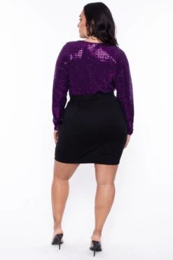 Plus Size Xiomara Plunge Sequins Dress - Violet -Kitchensuppliesdeal curvy sense dresses plus size xiomara plunge sequins dress violet 29261574832225