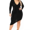 Plus Size Yareli Slinky Dress - Black 2 Plus Size Yareli Slinky Dress - Black -Kitchensuppliesdeal curvy sense dresses plus size yareli slinky dress black 30497140342881