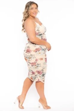 Plus Size Yesenia Floral Mesh Dress - Ivory 4 Plus Size Yesenia Floral Mesh Dress - Ivory -Kitchensuppliesdeal curvy sense dresses plus size yesenia floral mesh dress ivory 31639404118113