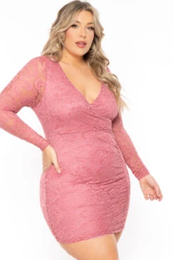 Plus Size Yuliana Lace Dress- Mauve 5 Plus Size Yuliana Lace Dress- Mauve -Kitchensuppliesdeal curvy sense dresses plus size yuliana lace dress mauve 31152106569825