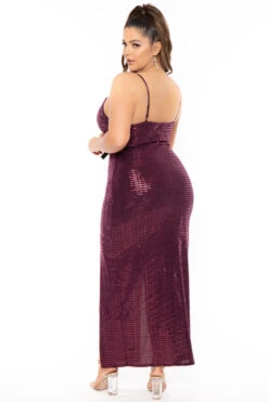 Plus Size Zahrah Sequins M-Slit Dress - Burgundy 6 Plus Size Zahrah Sequins M-Slit Dress - Burgundy -Kitchensuppliesdeal curvy sense dresses plus size zahrah sequins m slit dress burgundy 30679178510433