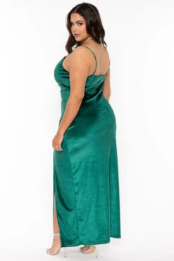 Plus Size Zarai Velvet M-Slit Dress - Green 6 Plus Size Zarai Velvet M-Slit Dress - Green -Kitchensuppliesdeal curvy sense dresses plus size zarai velvet m slit dress green 30830408663137