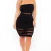 Plus Size Zeze Netted Tube Dress - Black -Kitchensuppliesdeal curvy sense dresses plus size zeze netted tube dress black 29258188357729