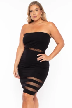 Plus Size Zeze Netted Tube Dress - Black 5 Plus Size Zeze Netted Tube Dress - Black -Kitchensuppliesdeal curvy sense dresses plus size zeze netted tube dress black 29258196582497