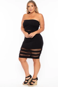 Plus Size Zeze Netted Tube Dress - Black 7 Plus Size Zeze Netted Tube Dress - Black -Kitchensuppliesdeal curvy sense dresses plus size zeze netted tube dress black 29258197368929