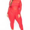 Plus Size 14K Sheer Mesh Rhinestone Jumpsuit - Red 2 Plus Size 14K Sheer Mesh Rhinestone Jumpsuit - Red -Kitchensuppliesdeal curvy sense jumpsuits and rompers plus size 14k sheer mesh rhinestone jumpsuit red 30021520425057