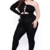 Plus Size Aaliyah Cut Out Jumpsuit - Black -Kitchensuppliesdeal curvy sense jumpsuits and rompers plus size aaliyah cut out jumpsuit black 29448076427361
