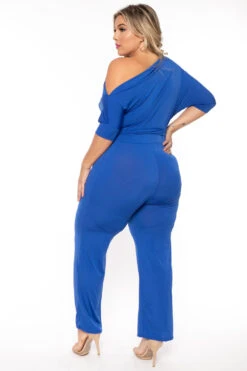 Solid Plus Size Adina Off Shoulder Jumpsuit - Royal Blue 5 Solid Plus Size Adina Off Shoulder Jumpsuit - Royal Blue -Kitchensuppliesdeal curvy sense jumpsuits and rompers plus size adina off shoulder jumpsuit royal blue 30564614537313