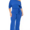 Solid Plus Size Adina Off Shoulder Jumpsuit - Royal Blue 1 Solid Plus Size Adina Off Shoulder Jumpsuit - Royal Blue -Kitchensuppliesdeal curvy sense jumpsuits and rompers plus size adina off shoulder jumpsuit royal blue 30564615225441