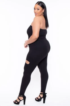 Plus Size Alessa Cut Out Jumpsuit- Black 5 Plus Size Alessa Cut Out Jumpsuit- Black -Kitchensuppliesdeal curvy sense jumpsuits and rompers plus size alessa cut out jumpsuit black 30023322075233