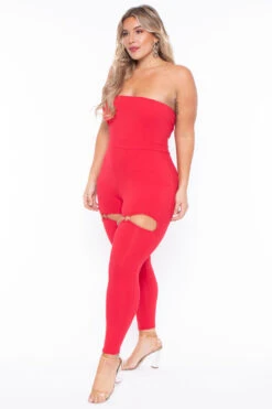 Plus Size Alessa Cut Out Jumpsuit- Red 6 Plus Size Alessa Cut Out Jumpsuit- Red -Kitchensuppliesdeal curvy sense jumpsuits and rompers plus size alessa cut out jumpsuit red 30023402553441