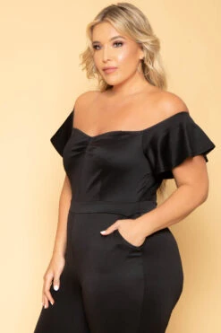 Plus Size Alice Off The Shoulder Jumpsuit - Black 5 Plus Size Alice Off The Shoulder Jumpsuit - Black -Kitchensuppliesdeal curvy sense jumpsuits and rompers plus size alice off the shoulder jumpsuit black 29881534742625